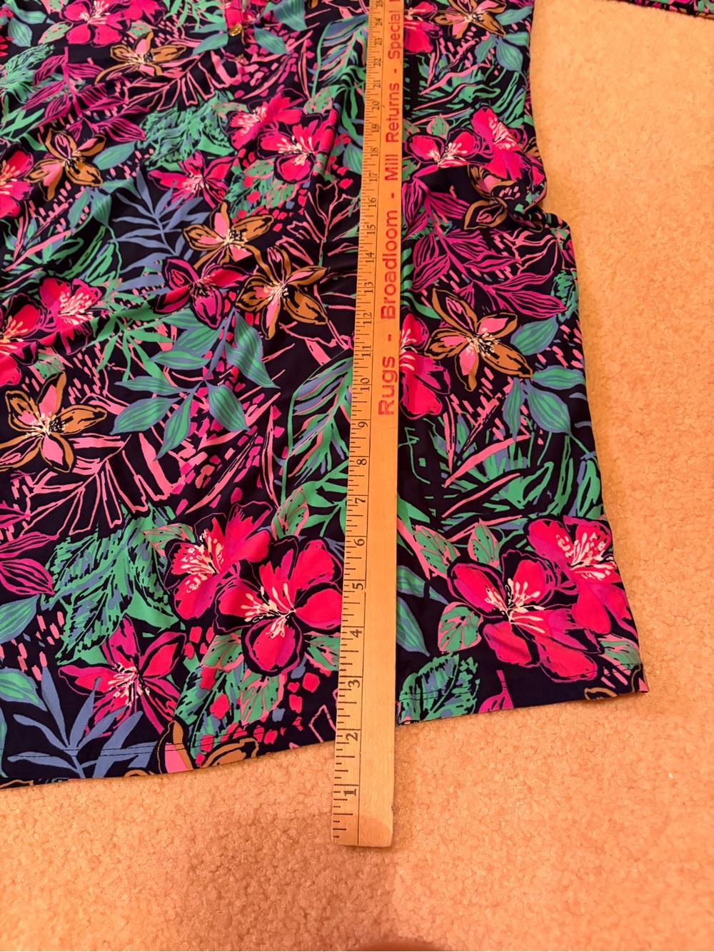 NWT Papagallo Tropical Button V-neck Dress in Black with Pink & Teal - Picture 7 of 8